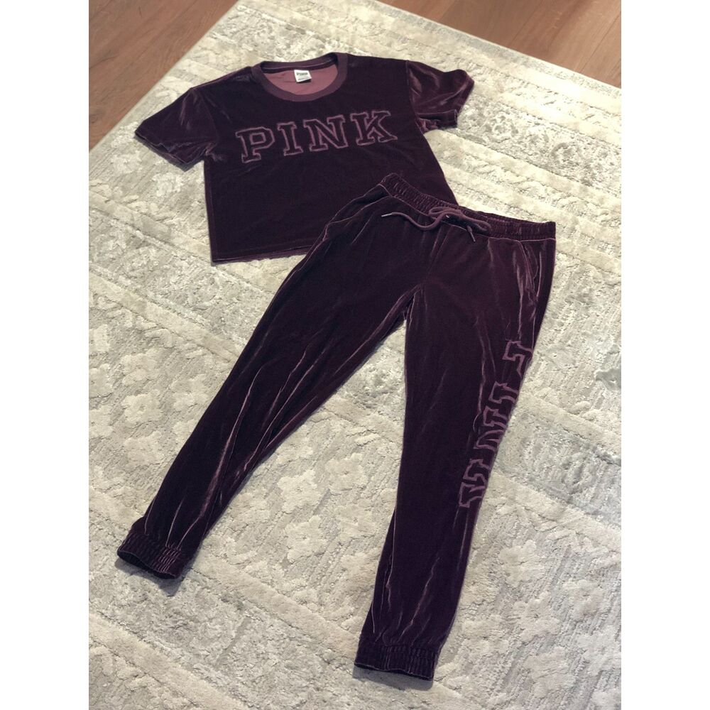 Old School Velvet Victoria's Secret PINK Set Size Small